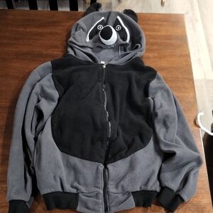 Kids Gray and Black Animal Hoodie Jacket